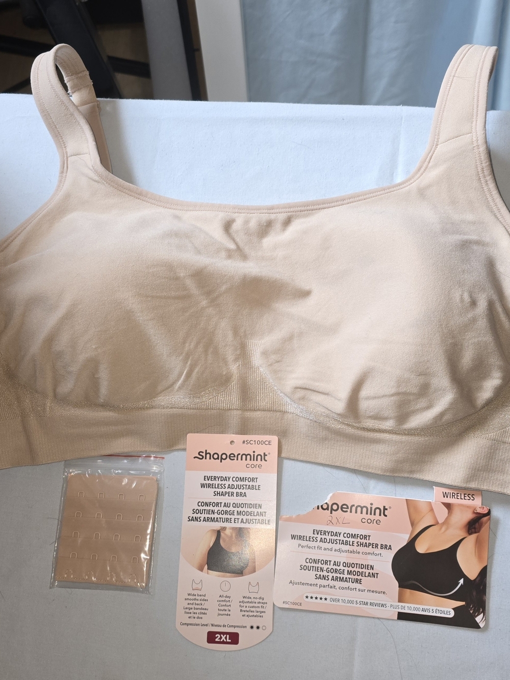 Shapermint Core Wireless Adjustable Shaper Bra — Light Nude Size 2x